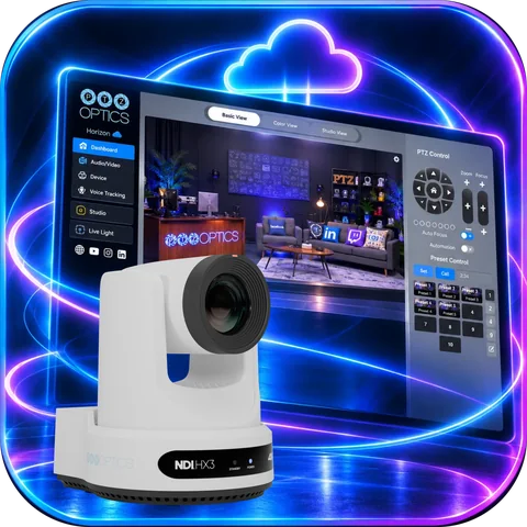 PTZOptics Horizon software interface with a Move 4K camera