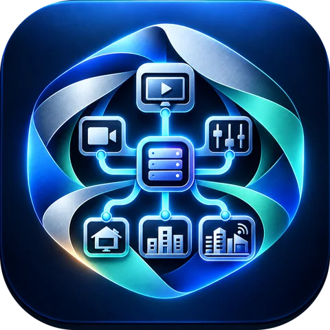 Workflow diagram connecting cameras, control, and locations